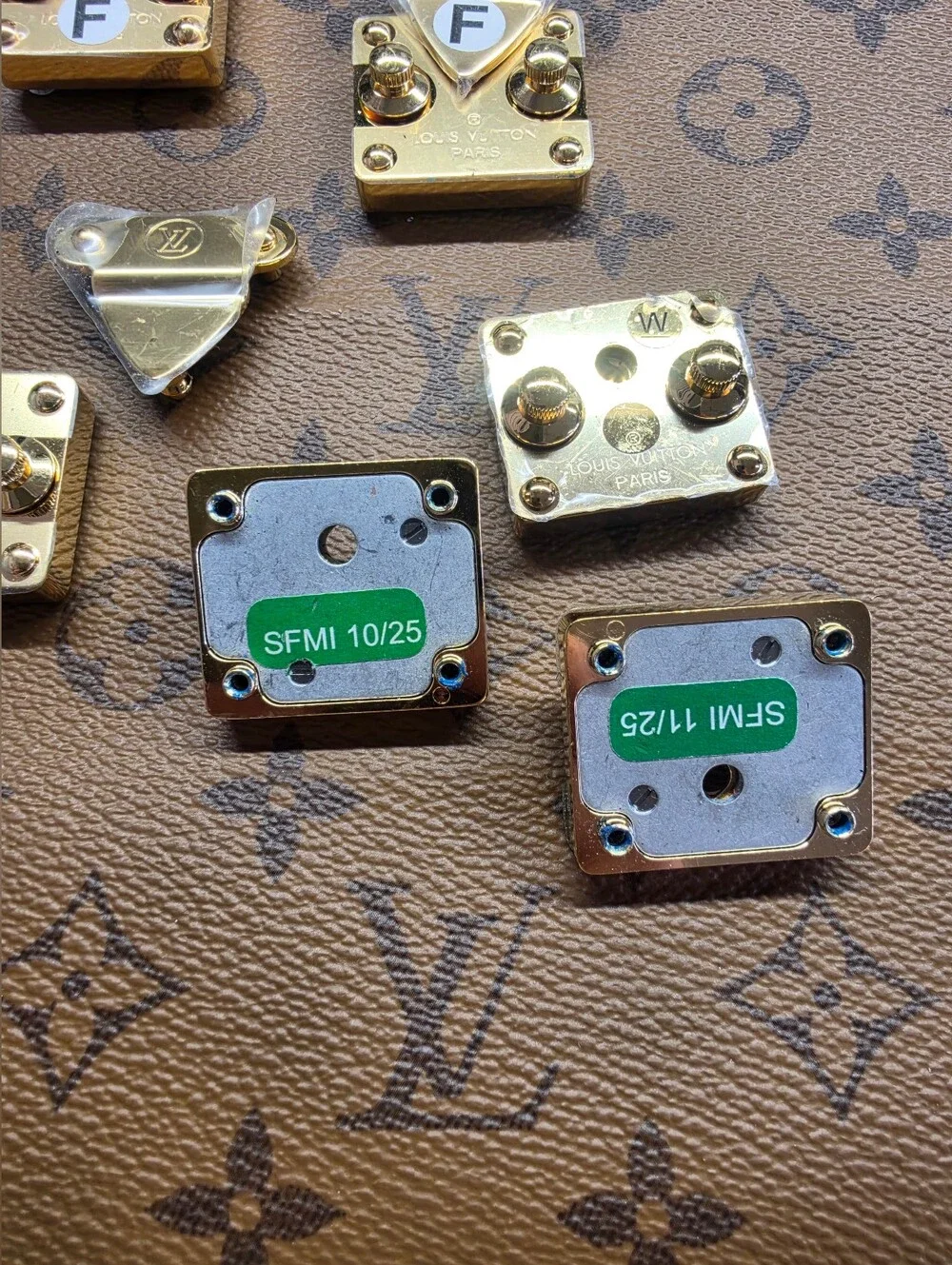 Louis Vuitton Gold Tone Metal Fastener Hardware Set